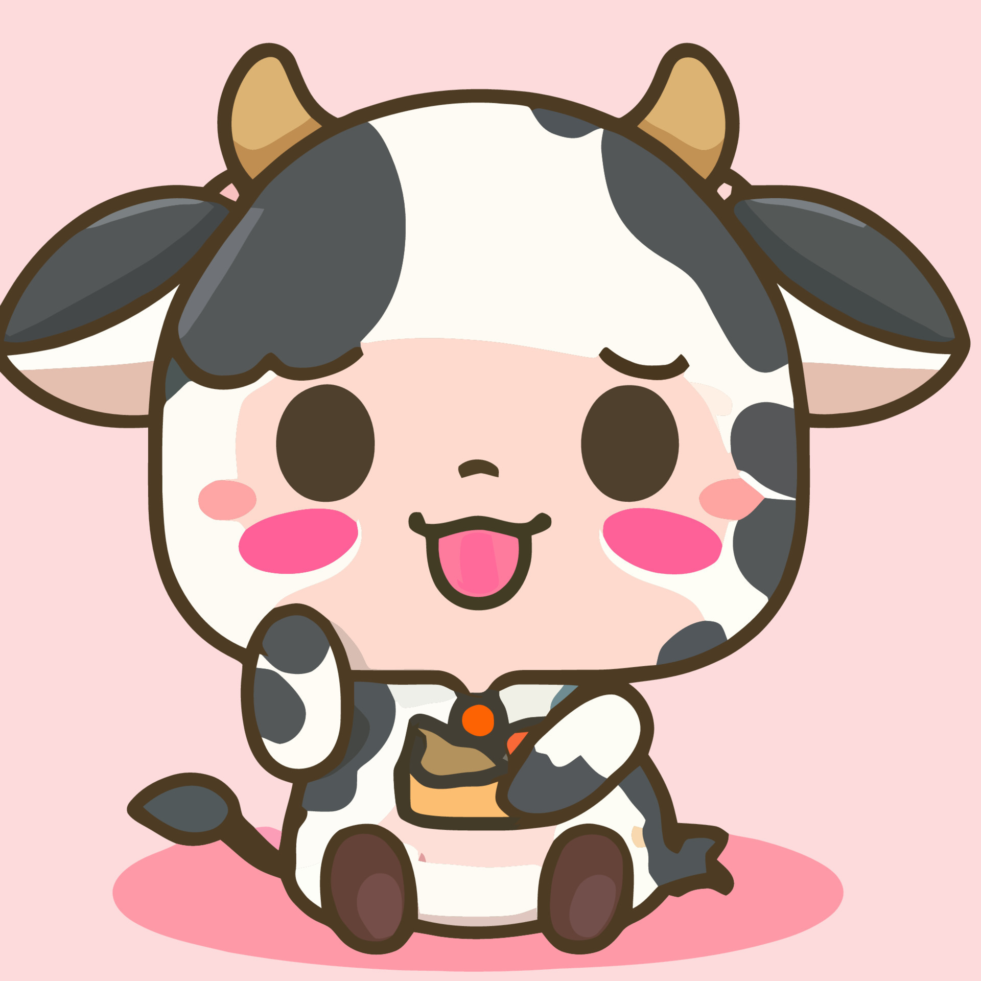 Cute chibi cow kawaii illustration cow farm icon graphic 17047803 ...