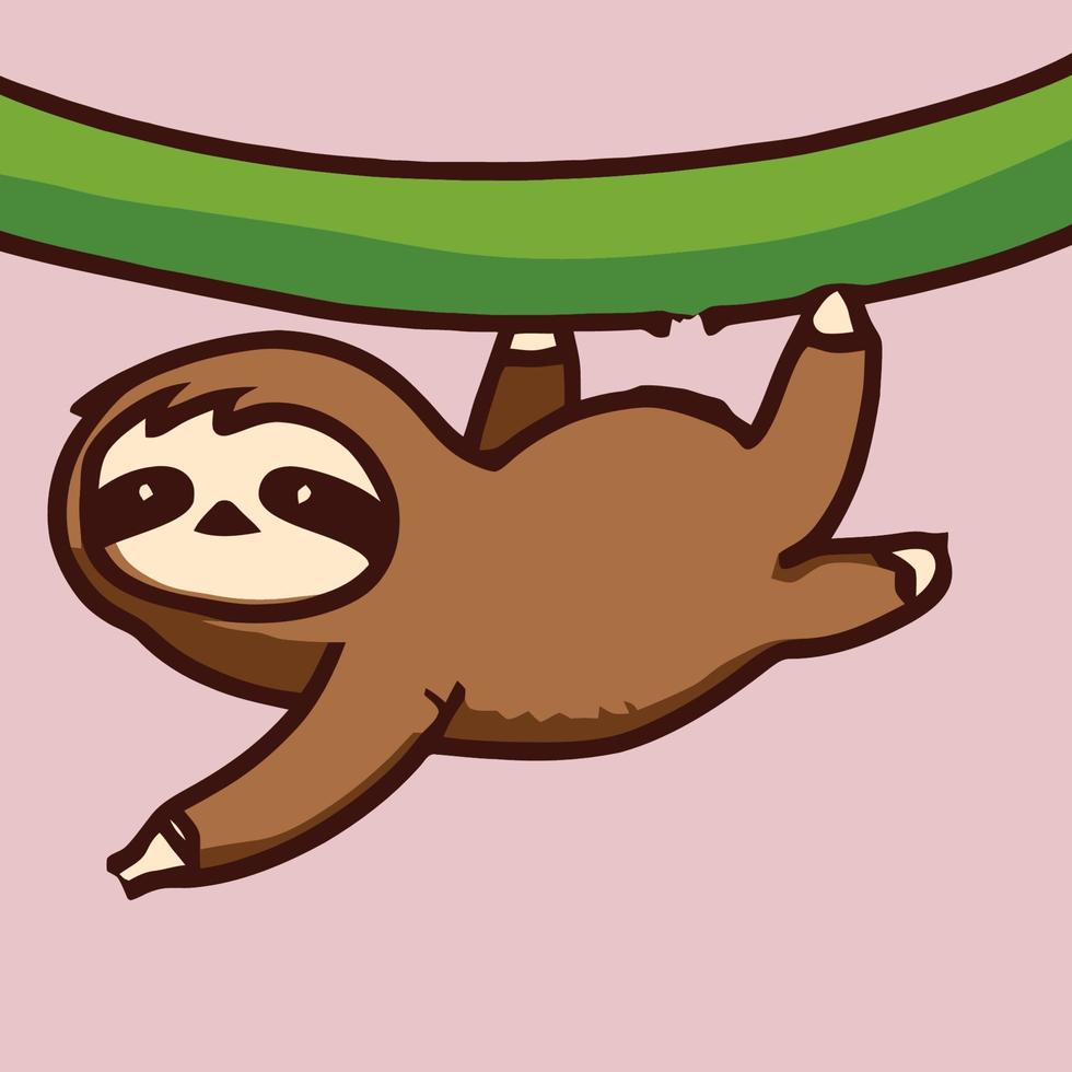 Cute chibi sloth kawaii illustration lazy sloth sleepy graphic vector