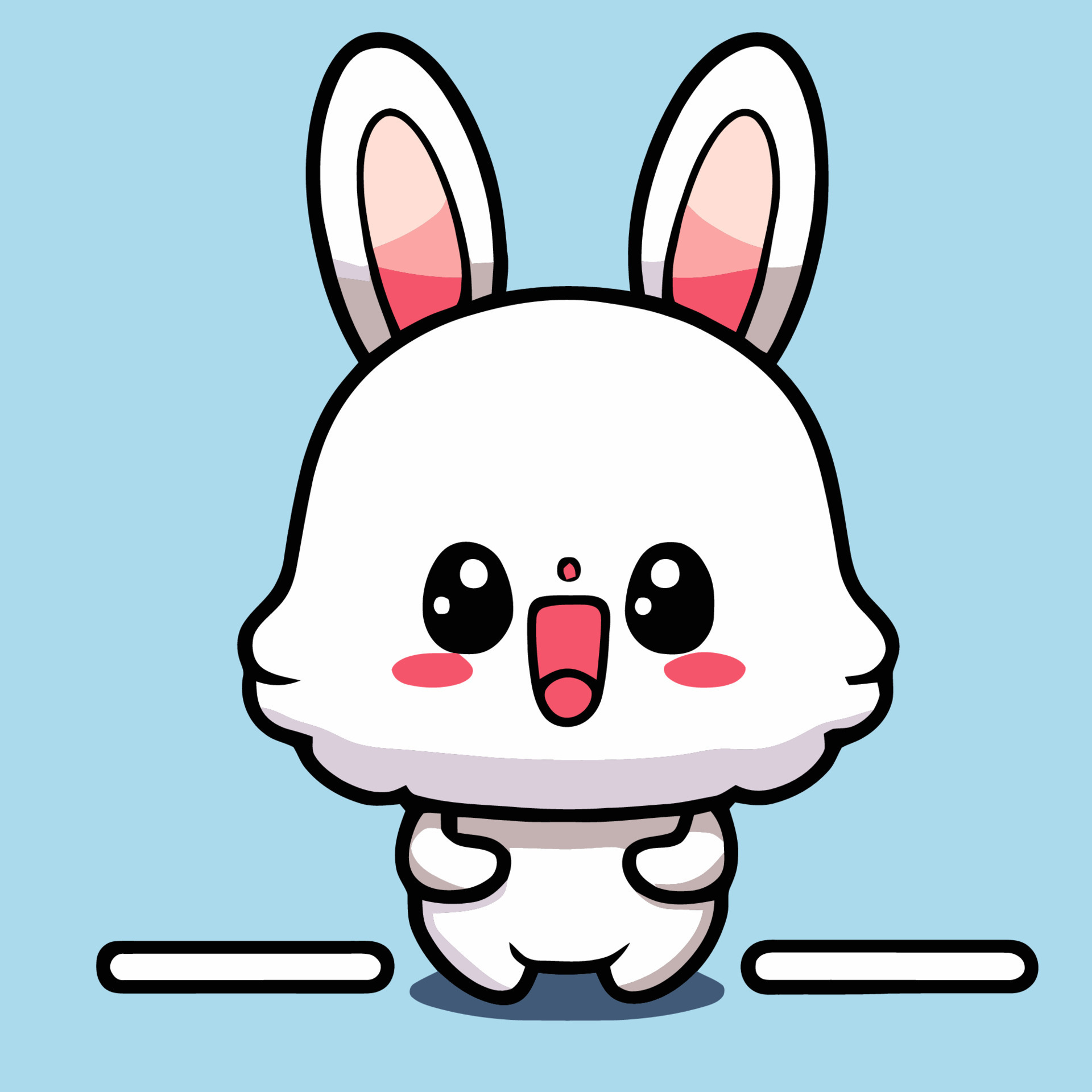 Cute Rabbit illustration Rabbit kawaii chibi vector drawing style ...