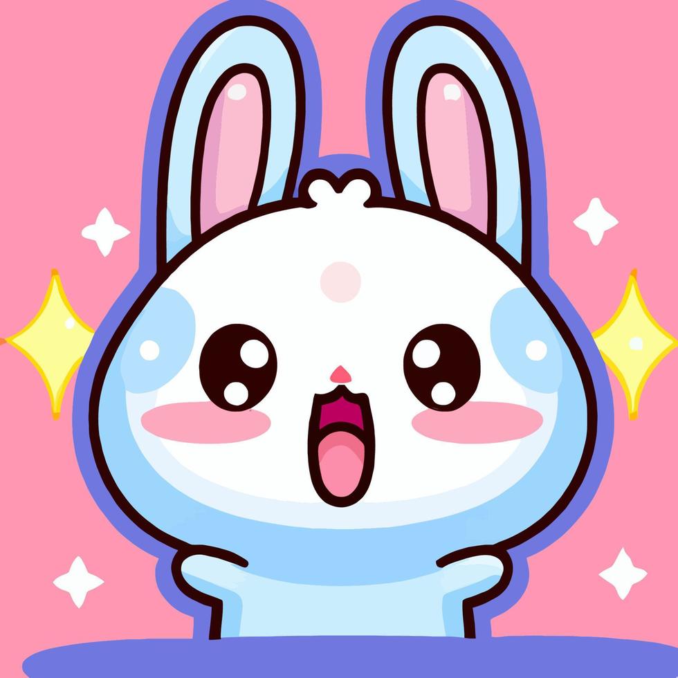 Cute Rabbit illustration Rabbit kawaii chibi vector drawing style Rabbit cartoon Bunny