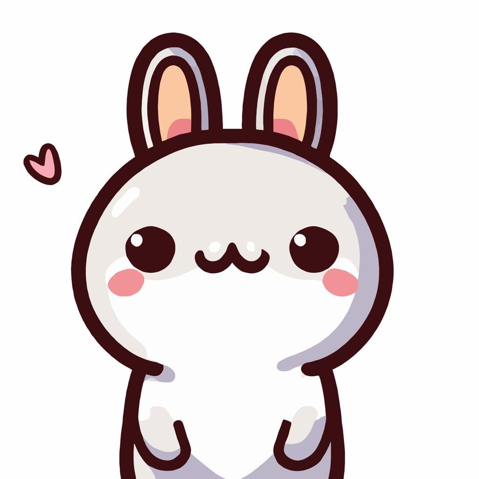 Cute Rabbit illustration Rabbit kawaii chibi vector drawing style Rabbit cartoon Bunny