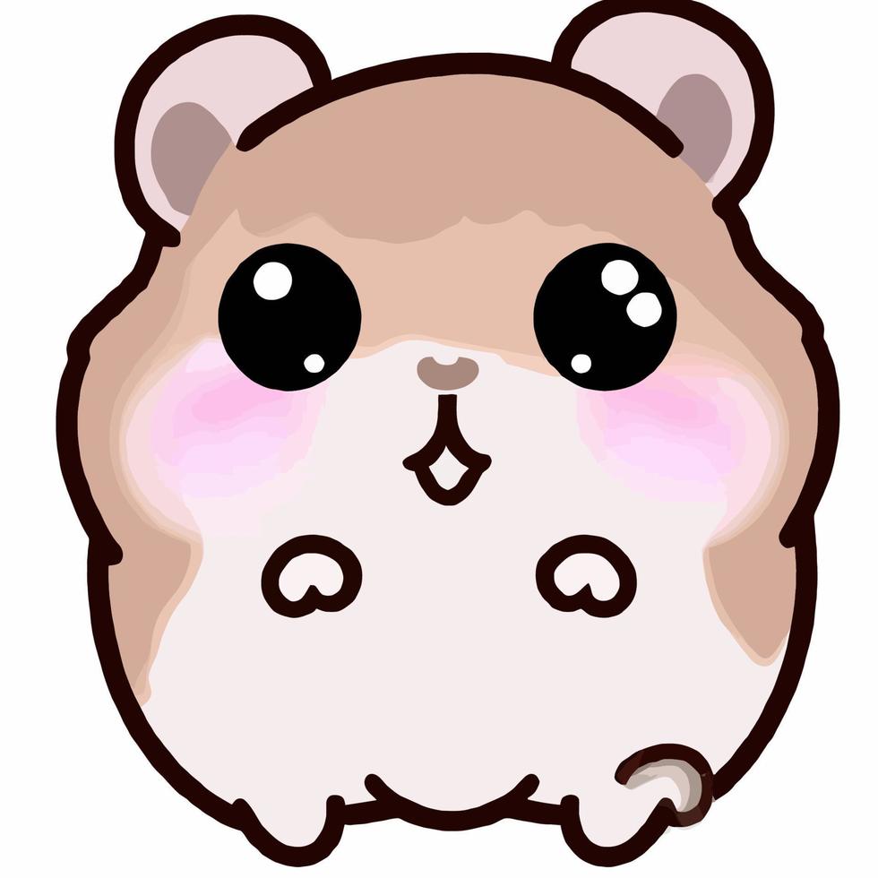 Cute Hamster illustration Hamster kawaii chibi vector drawing style Hamster cartoon