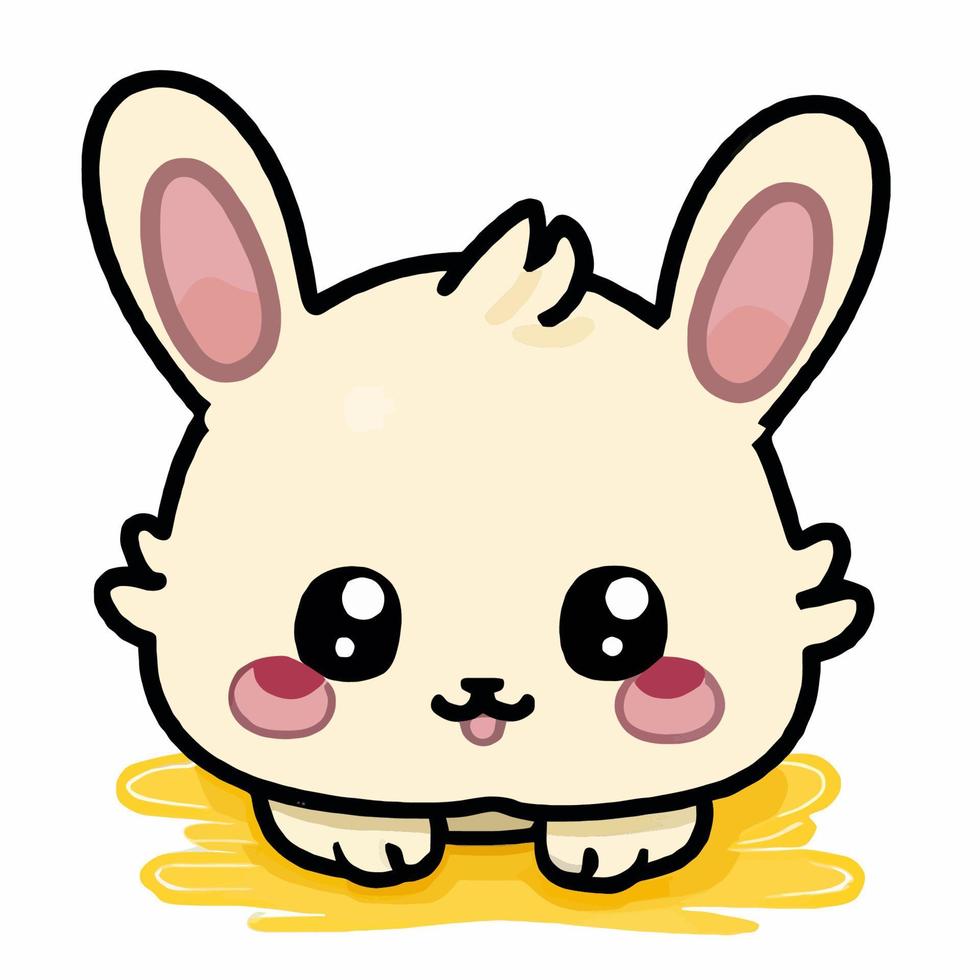 lindo conejo ilustración conejo kawaii chibi estilo de dibujo vectorial conejo dibujos animados vector