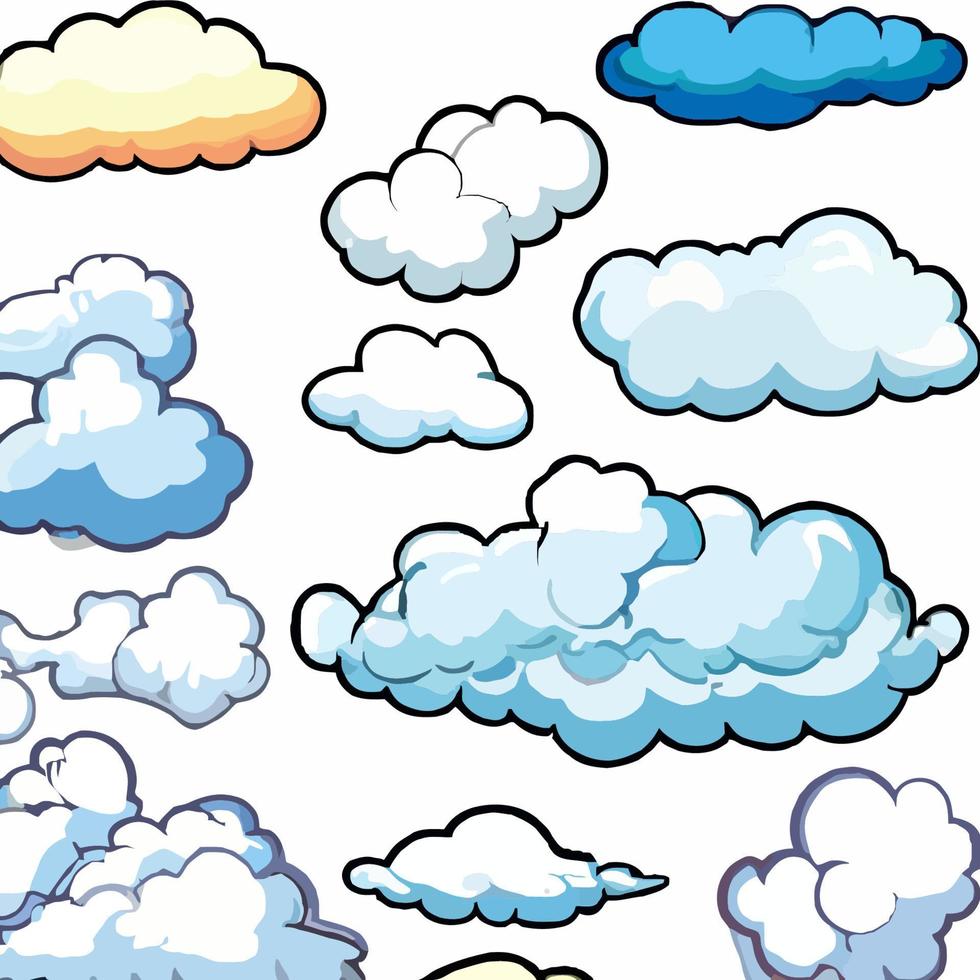 vector clouds collection cloud set icon