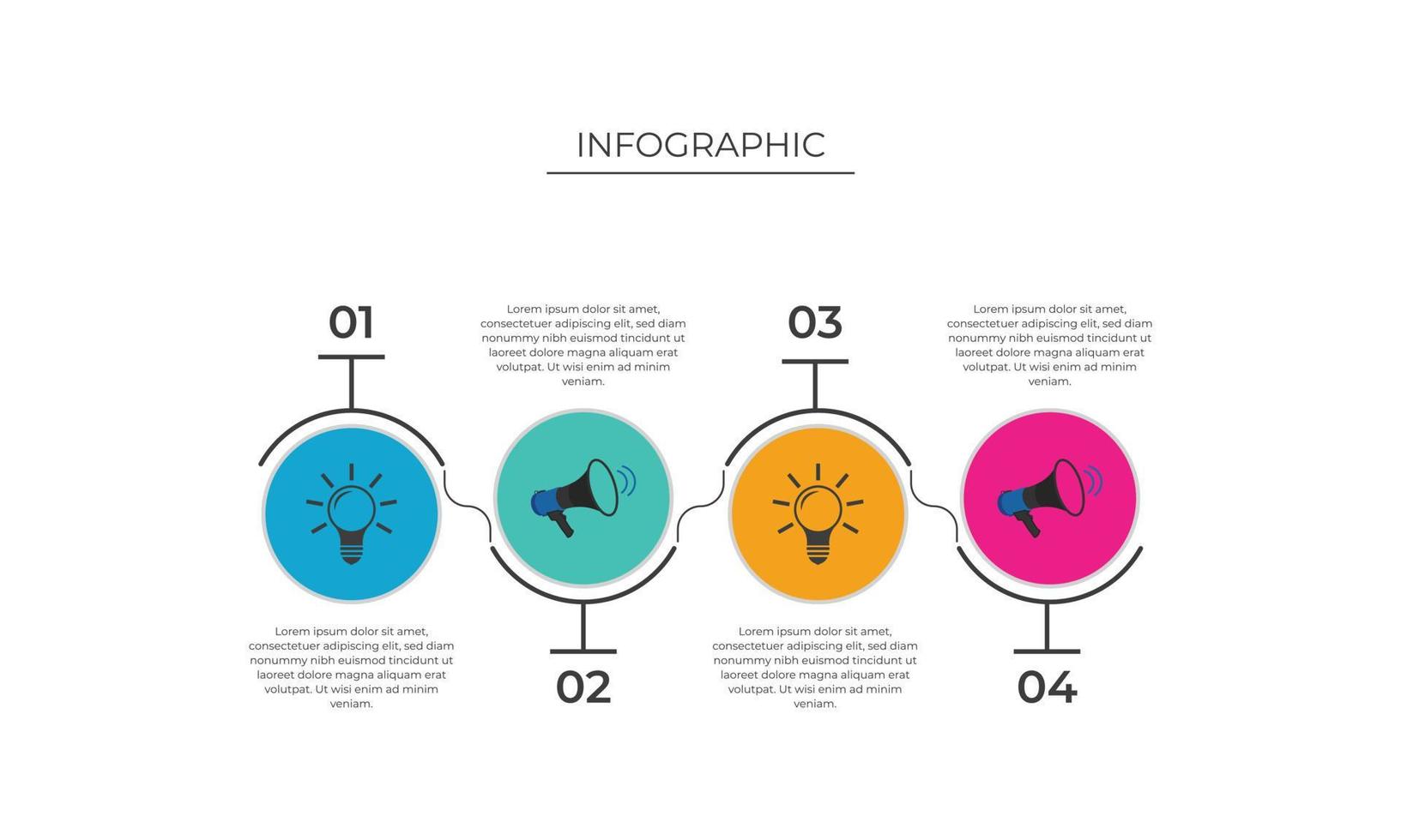 ilustración infográfica de negocios modernos de fondo aislado de opciones de paso de línea. plantilla de diseño de gráfico de información profesional. diseño de concepto de flujo de trabajo gráfico abstracto, presentaciones vector