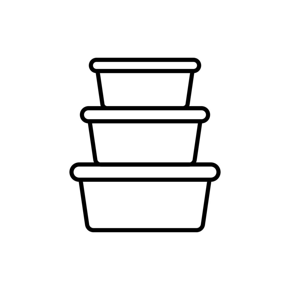 Plastic Food Containers Icon vector