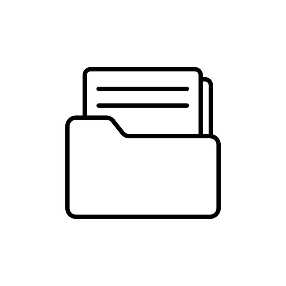 icono de estilo de esquema de carpeta de archivos vector