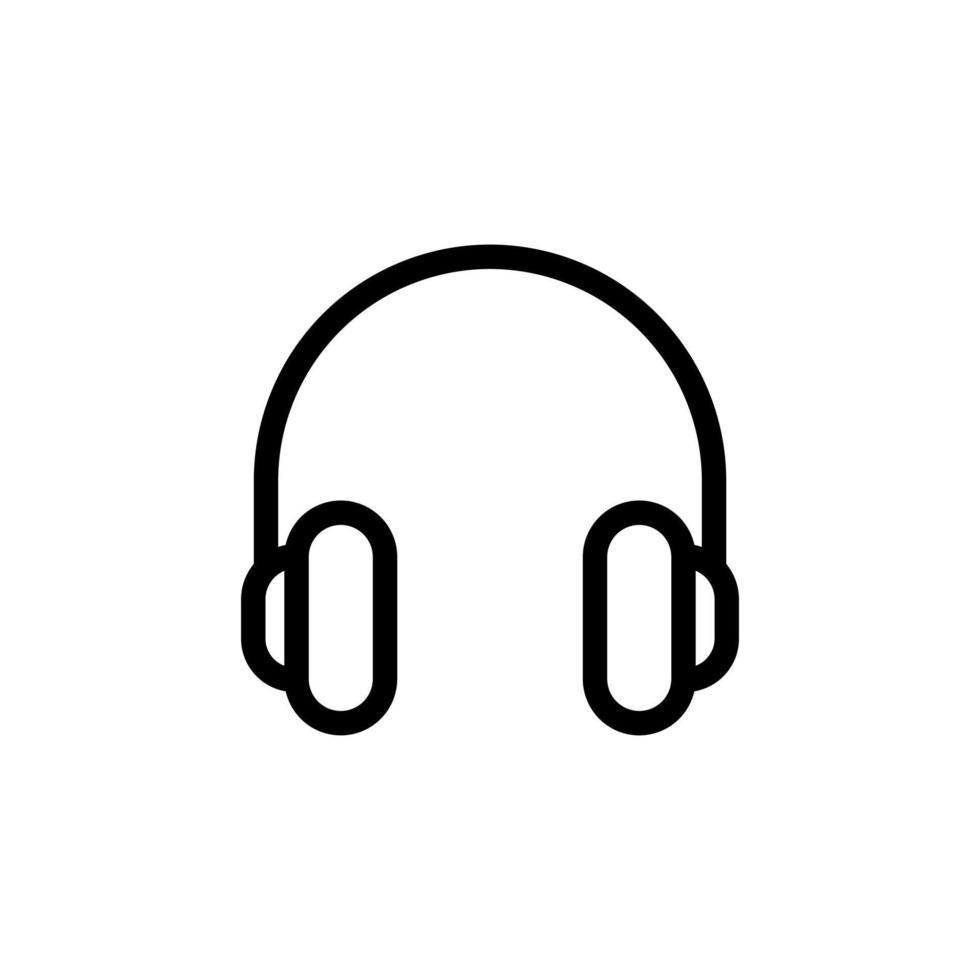 icono de estilo de contorno de auriculares vector