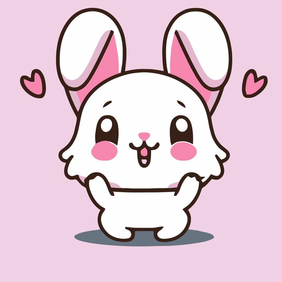 Cute Rabbit illustration Rabbit kawaii chibi vector drawing style Rabbit cartoon Bunny