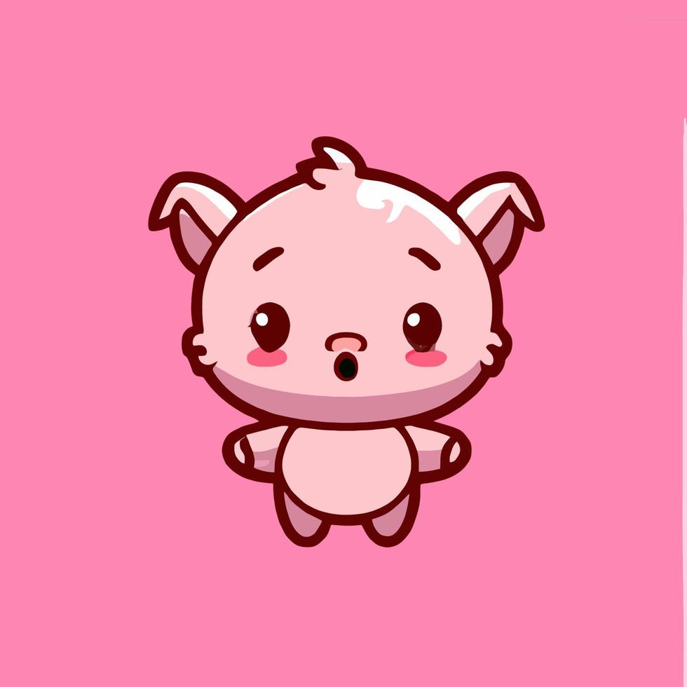ilustración de cerdo lindo cerdo kawaii chibi estilo de dibujo vectorial dibujos animados de cerdo vector