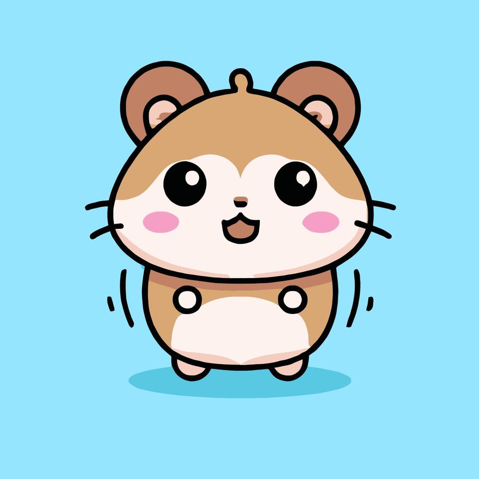 Cute Hamster illustration Hamster kawaii chibi vector drawing style Hamster cartoon