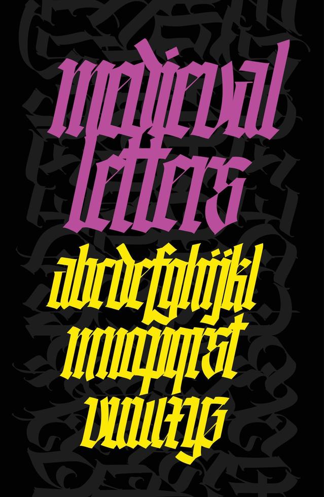 Gothic, display English alphabet. vector