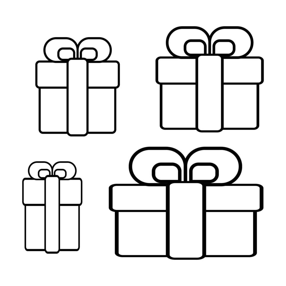 icono de vector de regalo en estilo plano. iconos de caja de regalo