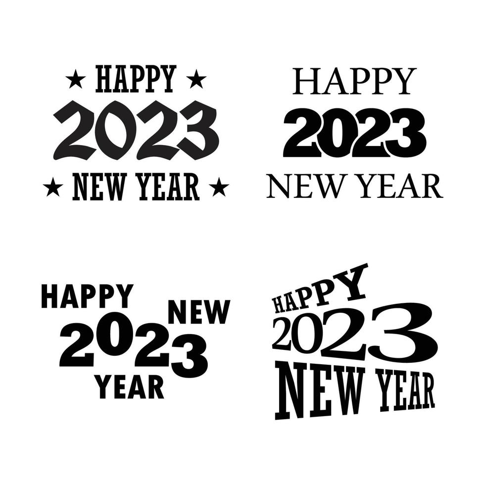 Happy New Year logo text design. 2023 number design template vector