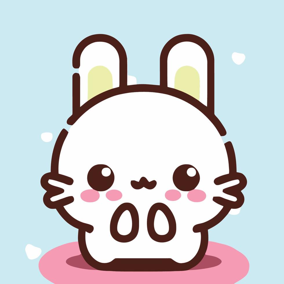 lindo conejo ilustración conejo kawaii chibi estilo de dibujo vectorial conejo dibujos animados vector