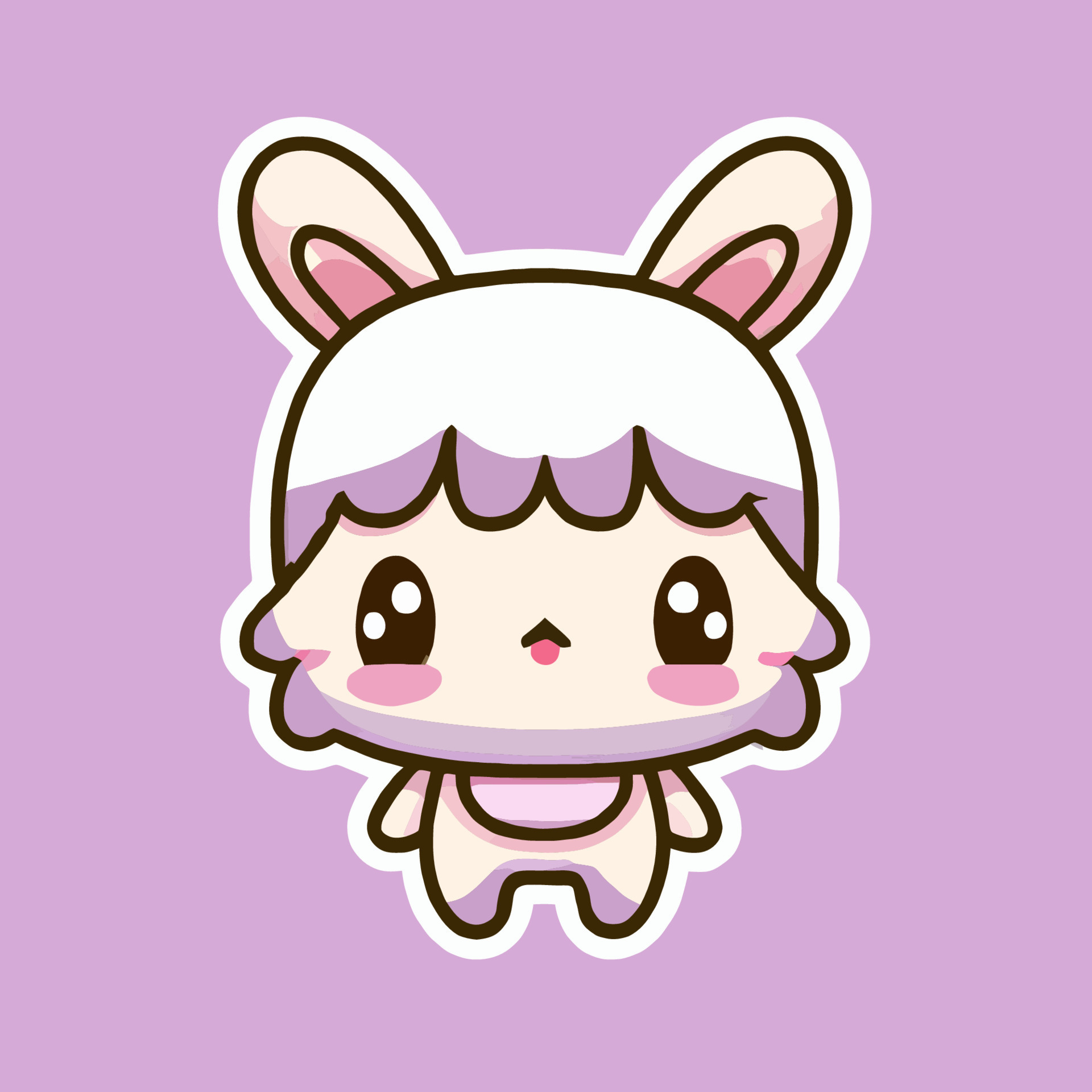kawaii cute anime bunny glasses heart blue happiness  Kawaii Cute  Anime Bunny PNG Image  Transparent PNG Free Download on SeekPNG