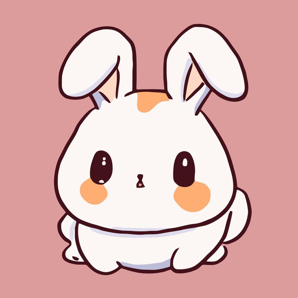 lindo conejo ilustración conejo kawaii chibi estilo de dibujo vectorial conejo dibujos animados vector