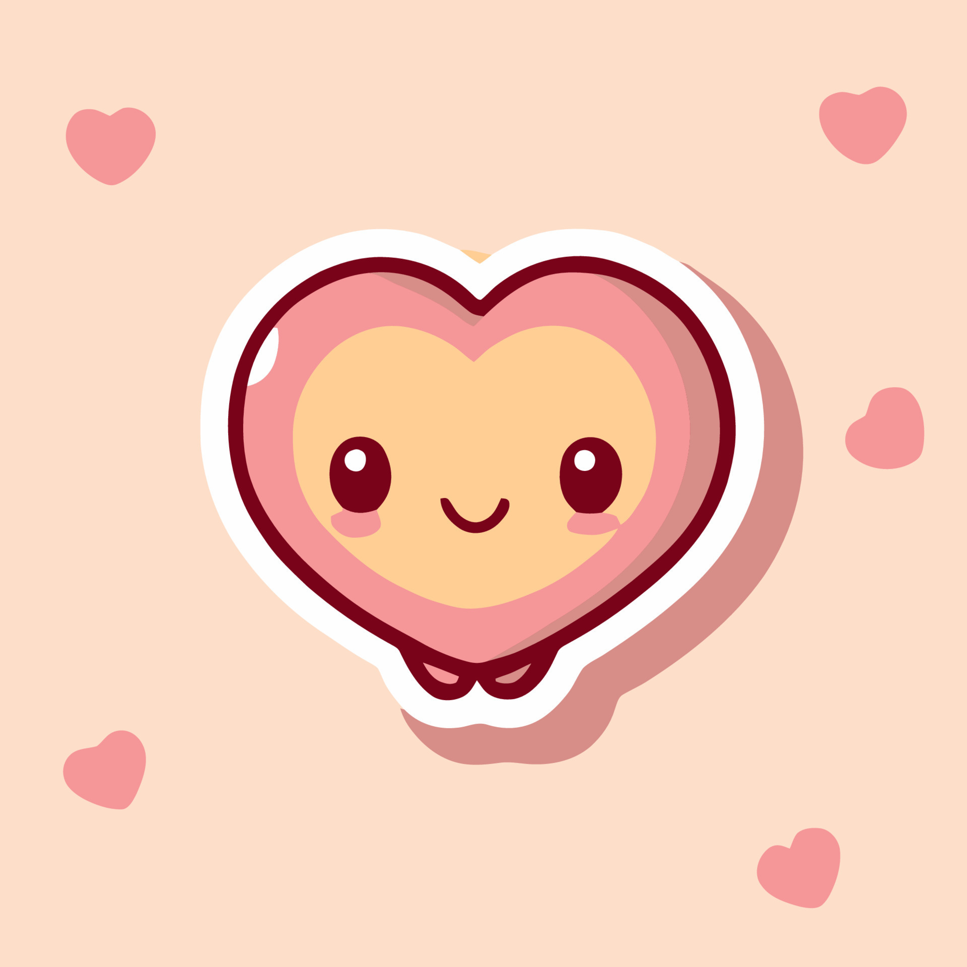 Valentines day Cute Heart illustration Heart kawaii chibi vector drawing style Heart cartoon Valentine's day 17048268 Vector Art at Vecteezy