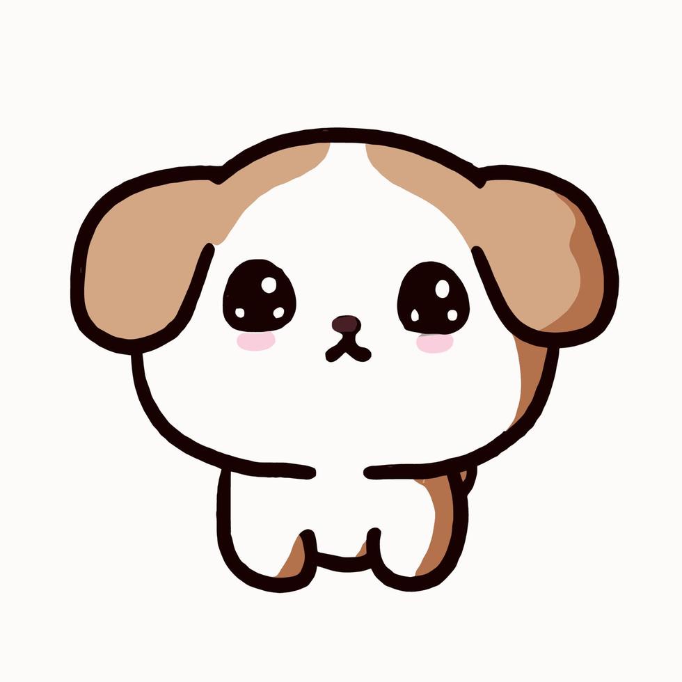 ilustración de perro lindo perro kawaii chibi estilo de dibujo vectorial dibujos animados de perro vector