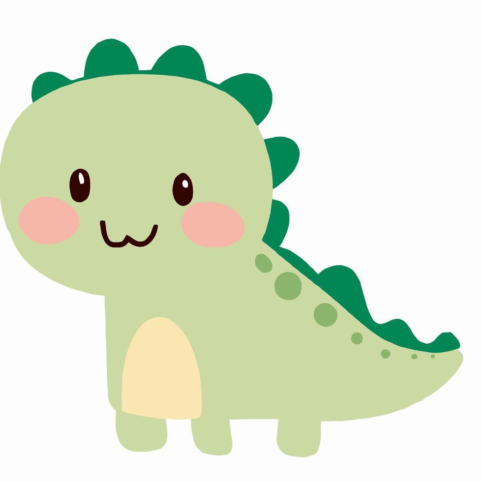 ilustración de dinosaurio chibi lindo dinosaurio kawaii estilo de dibujo vectorial dibujos animados de dinosaurios vector