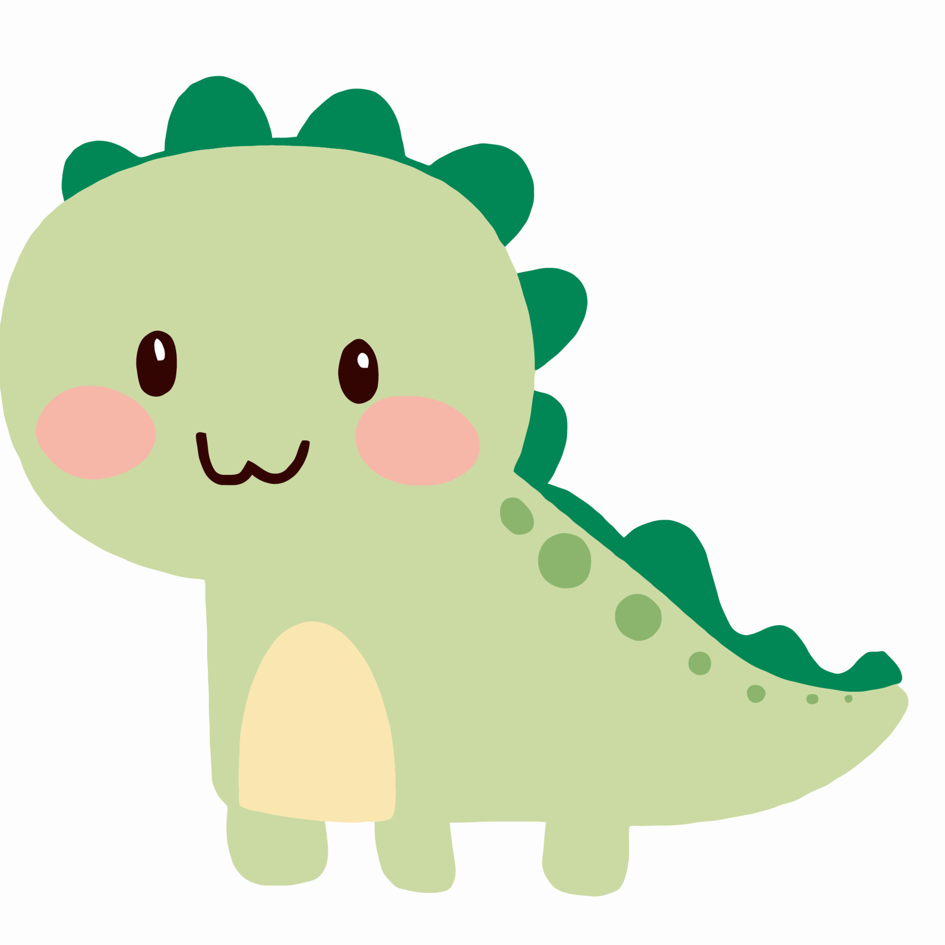 Cute chibi Dinosaur illustration Dinosaur kawaii vector drawing ...