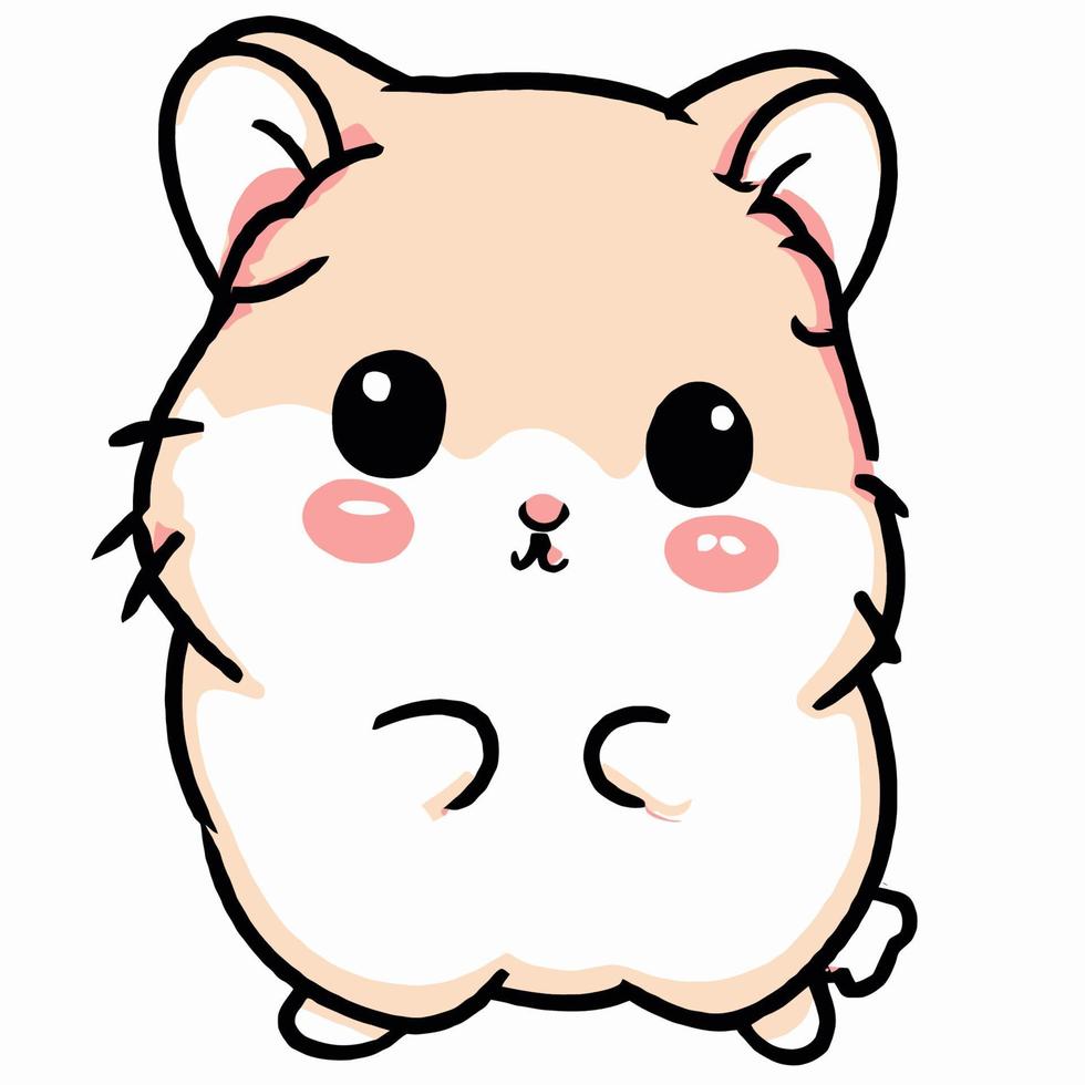 Cute Hamster illustration Hamster kawaii chibi vector drawing style Hamster cartoon