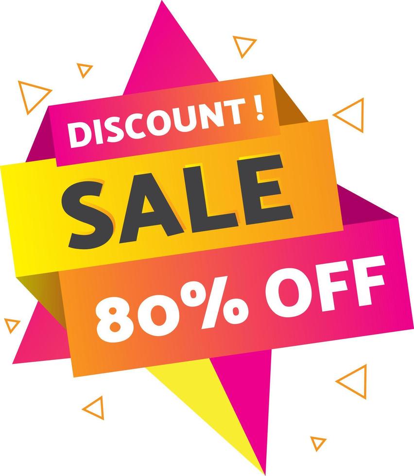 Discount Sale 80 off Tag Cool Colorful Vector Design