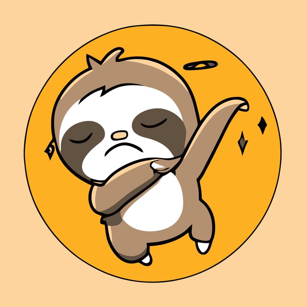 Cute chibi sloth kawaii illustration lazy sloth sleepy graphic vector