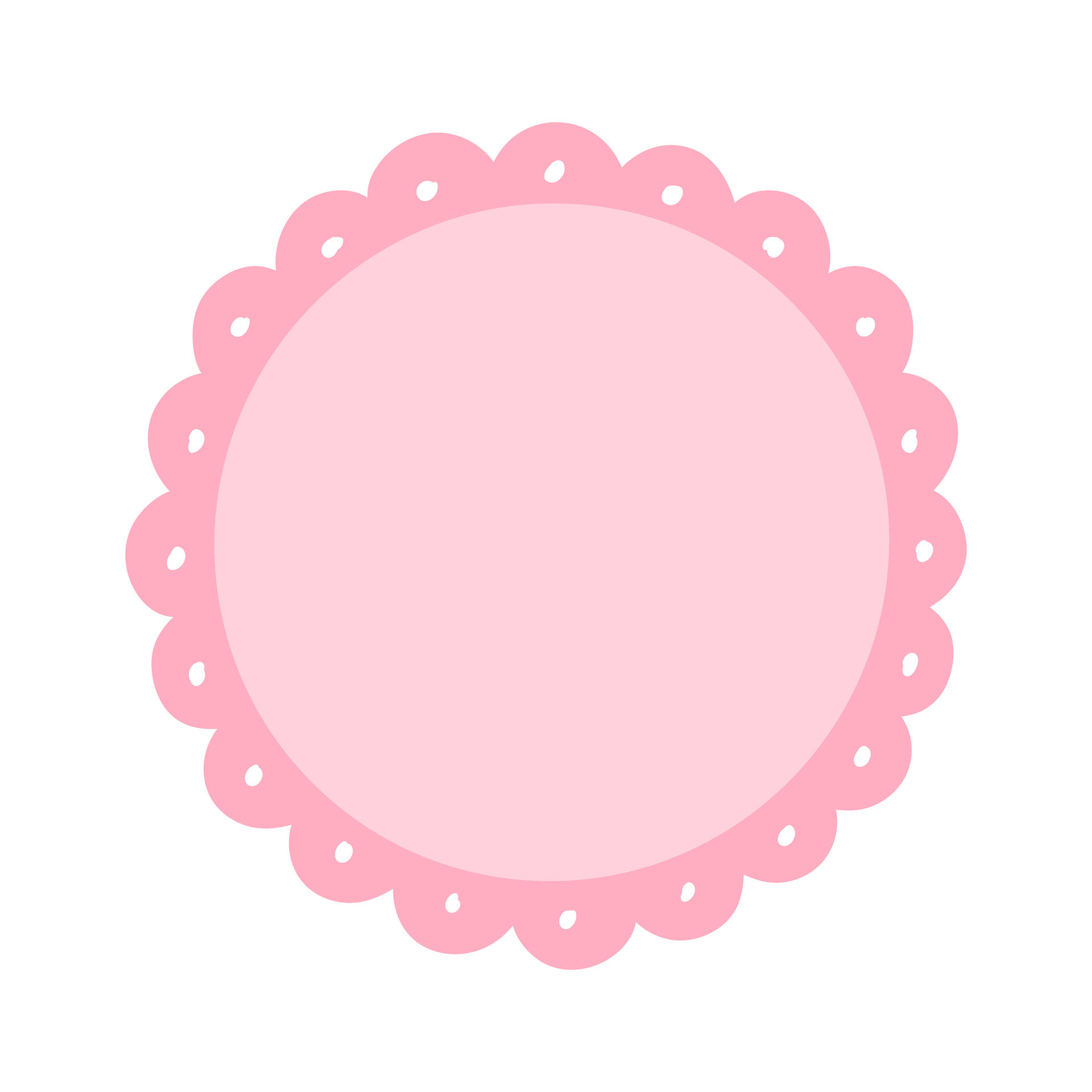 Scalloped Edge Circle Frame Badge Vector. Simple label sticker template