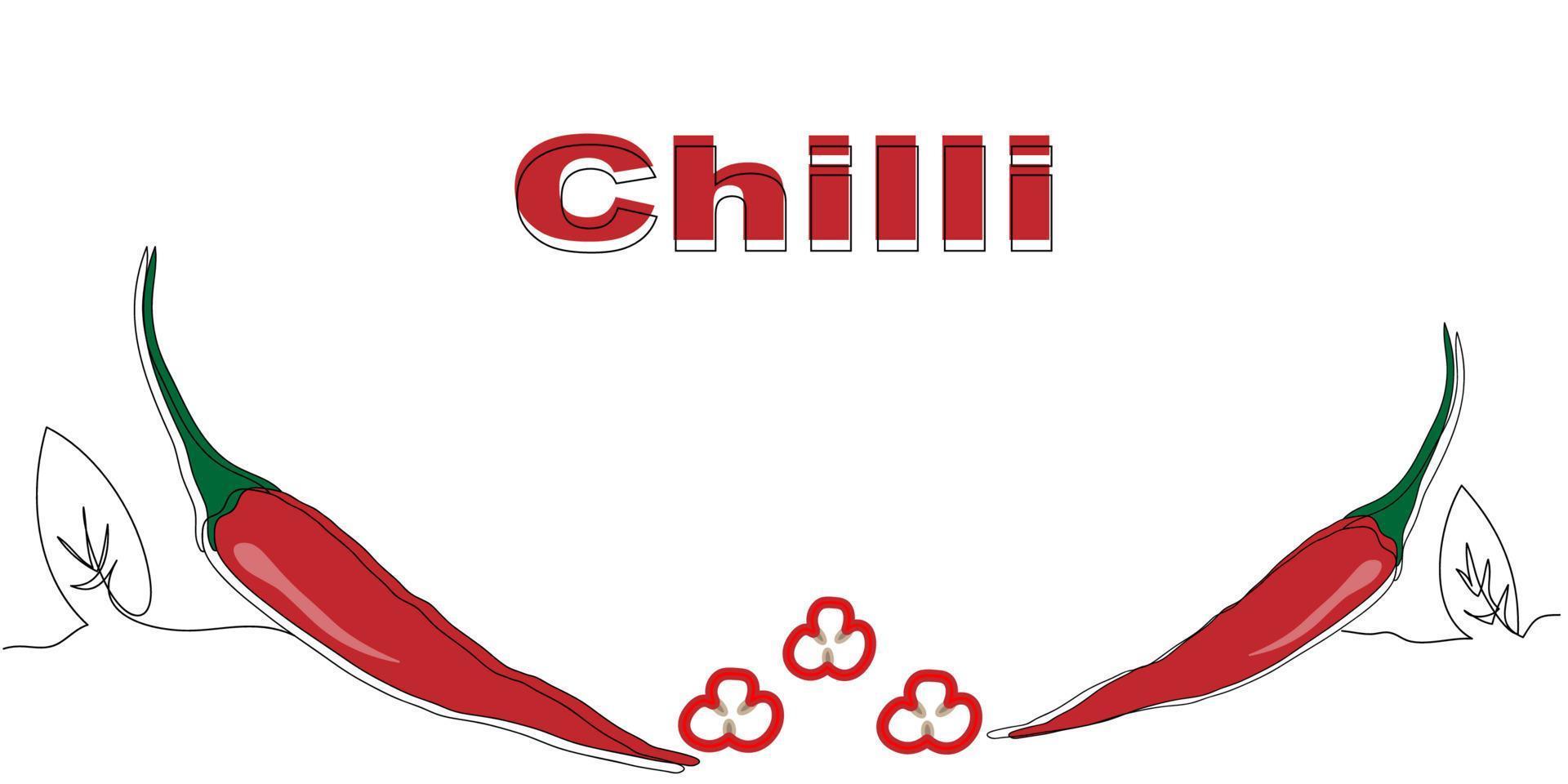 illustration of red chilli vector