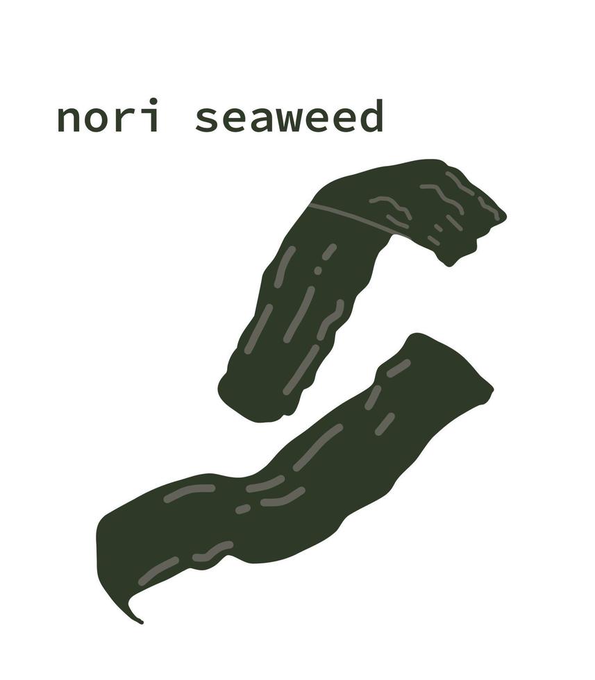 nori seaweed. Vector illustration of ingredient for sushi rolls