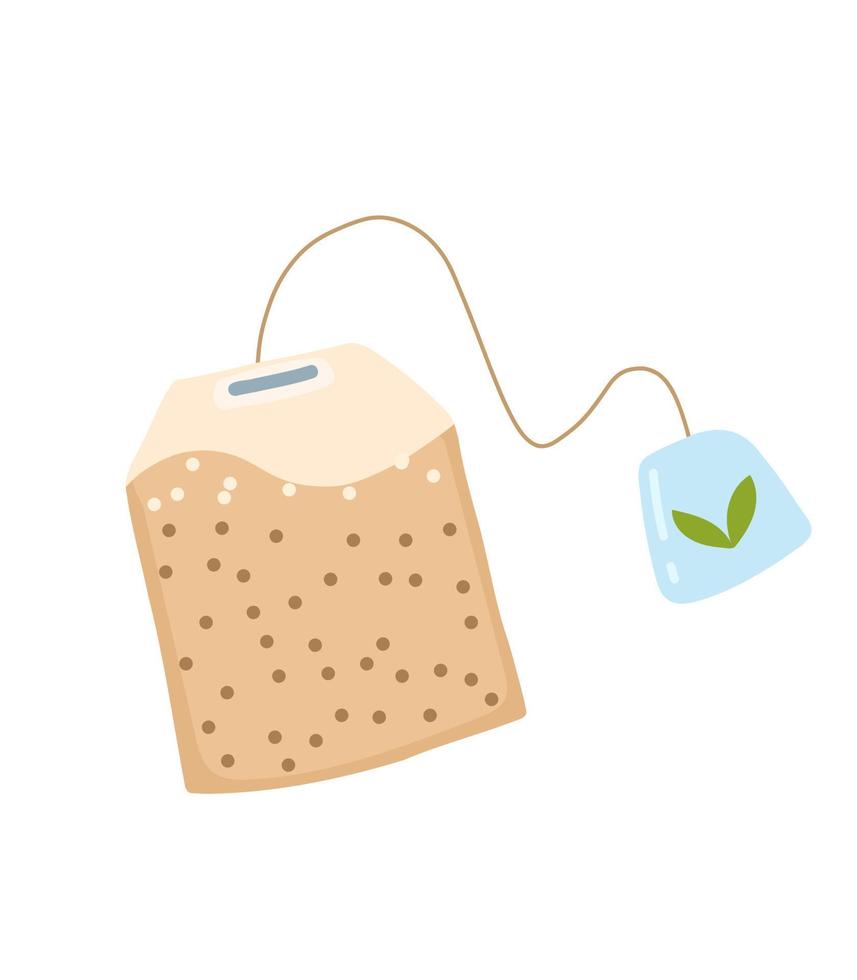 tea bag. Isolated hand drawn tea bag illustration vector