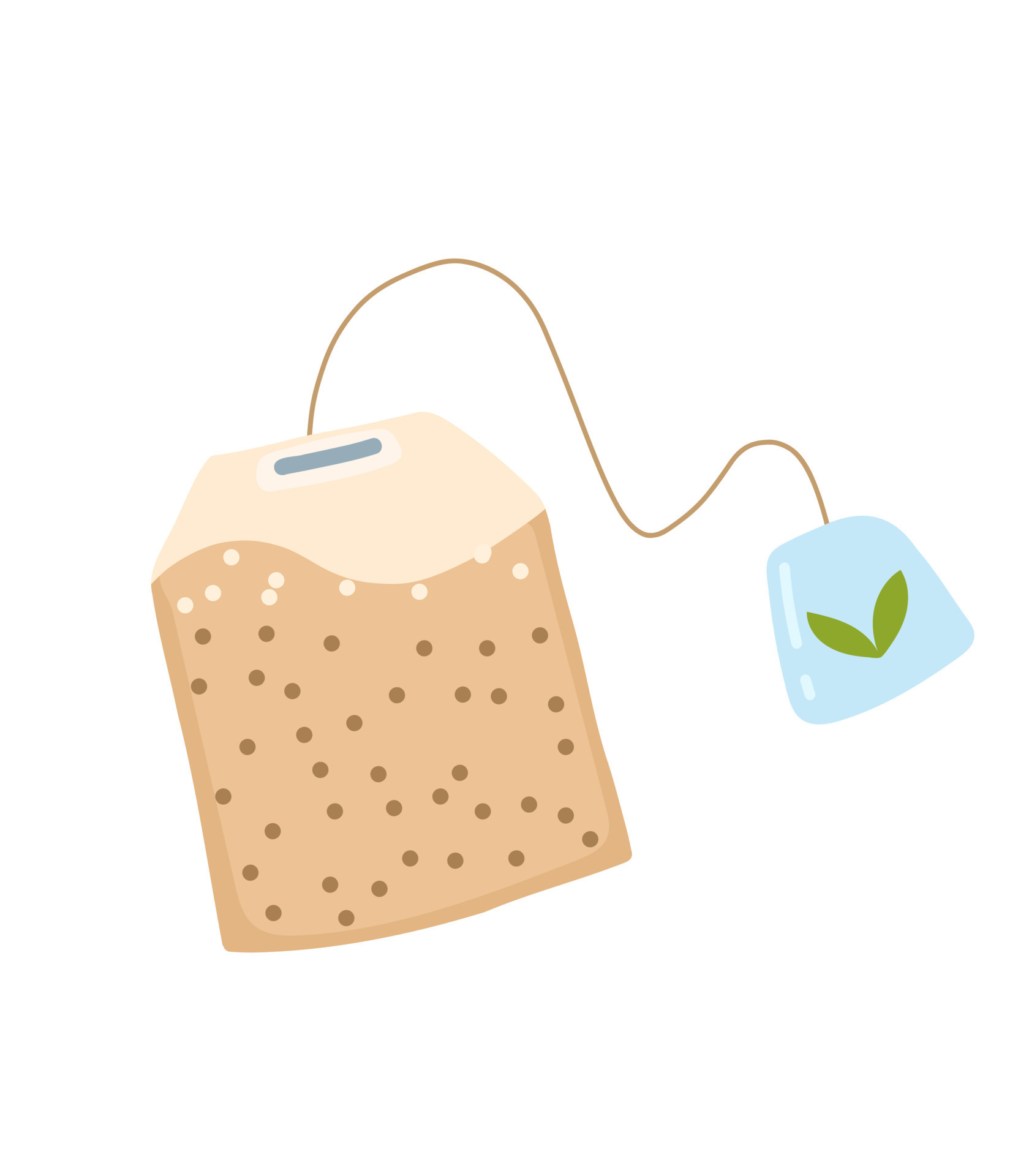 tea bag. Isolated hand drawn tea bag illustration 17048533 Vector Art