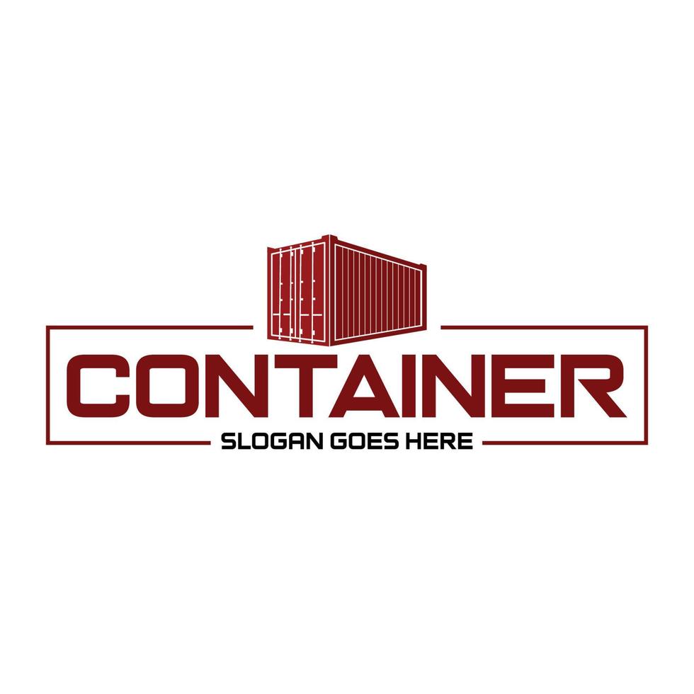 Shipping Container Box Design Logo Template Vector Illustration on white background