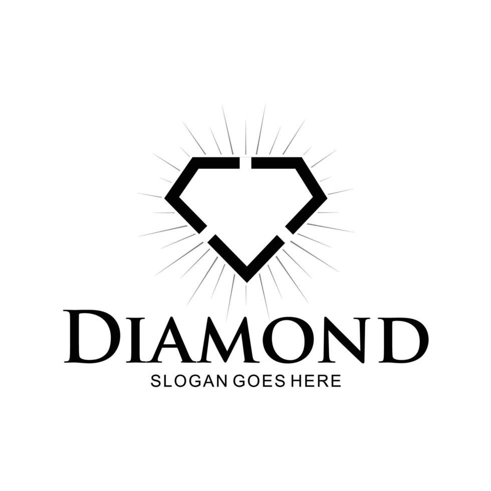 plantilla de vector de logotipo de diamante aislado sobre fondo blanco