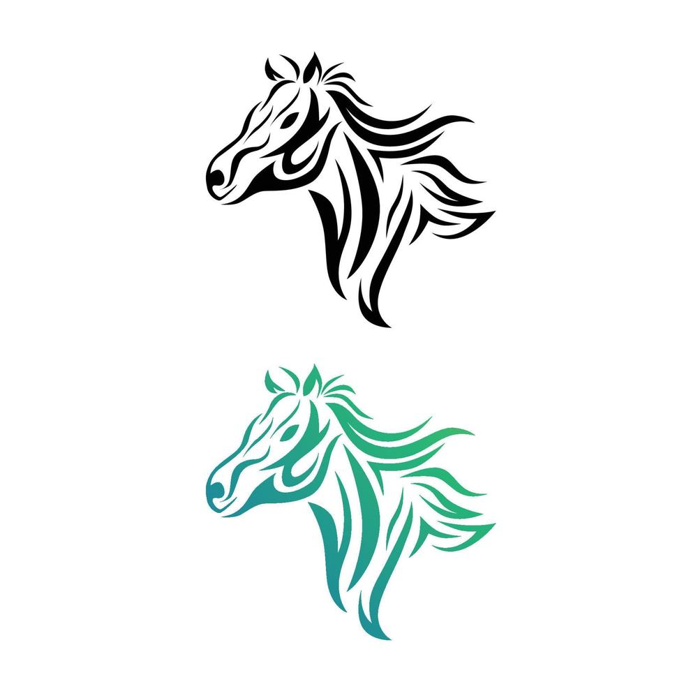 Vector silhouette of a horse. Simple tattoo tribal.