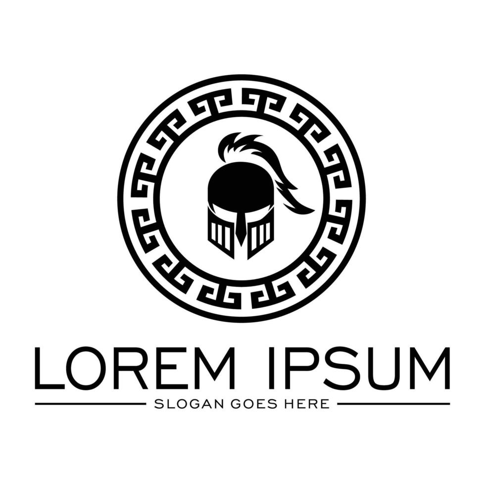 Spartan Warrior Logo template Design on white background vector