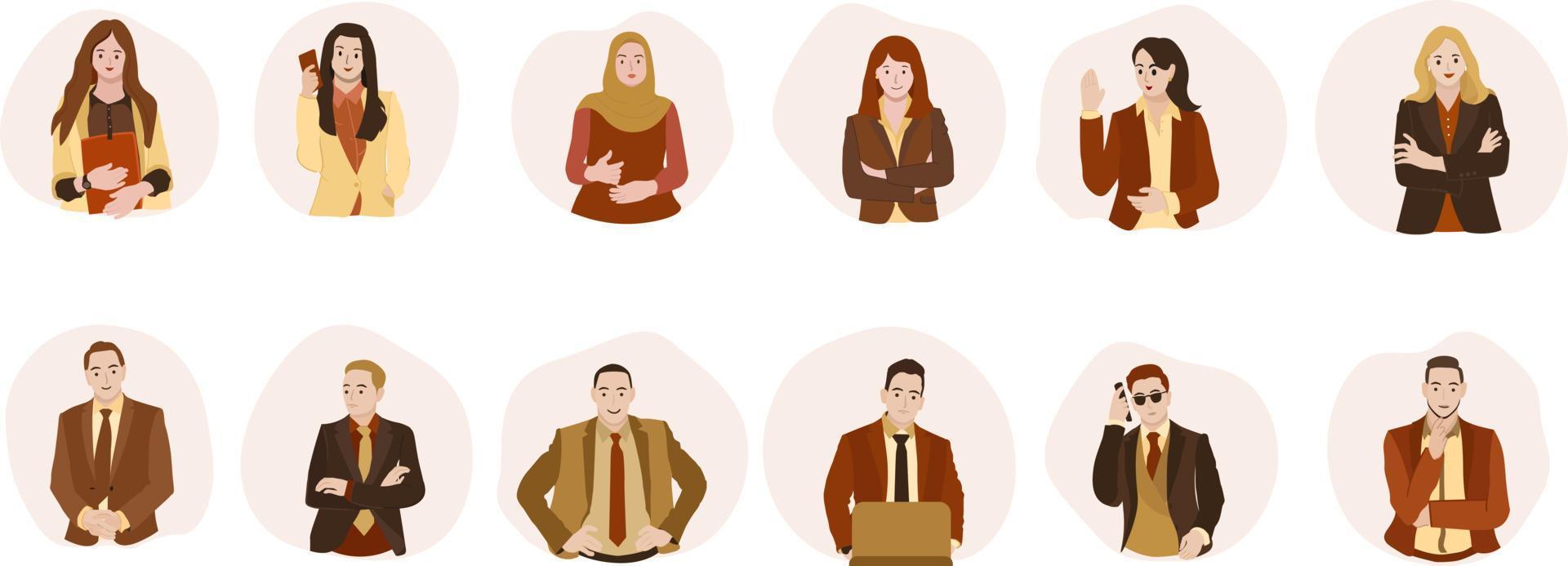 personas avatar medio cuerpo para negocios y marketing vector