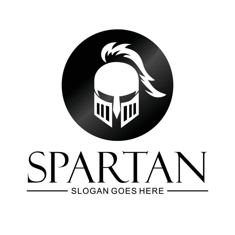 Awesome spartan helmet logo design on white background vector