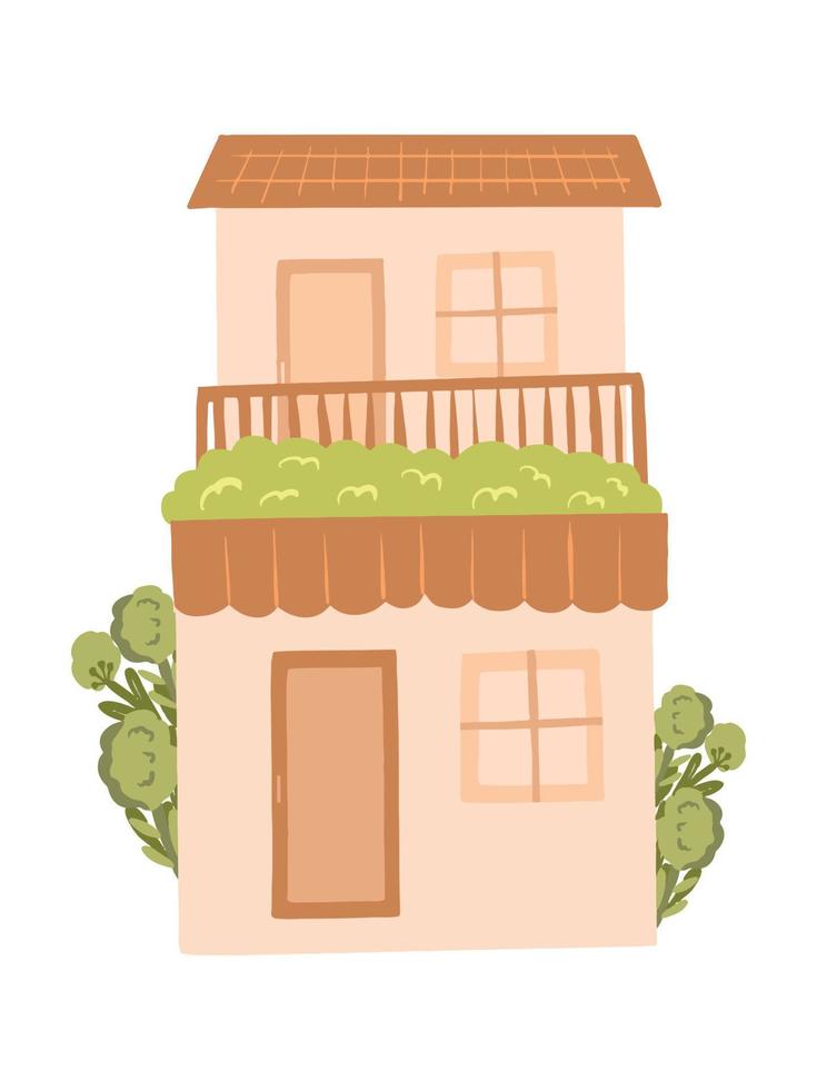 Vector Flat House Cartoon Illustration