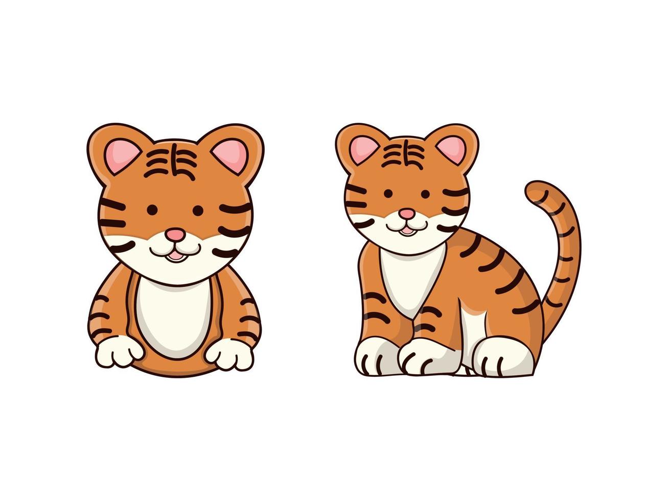 Vector Tiger character cute illustration concept