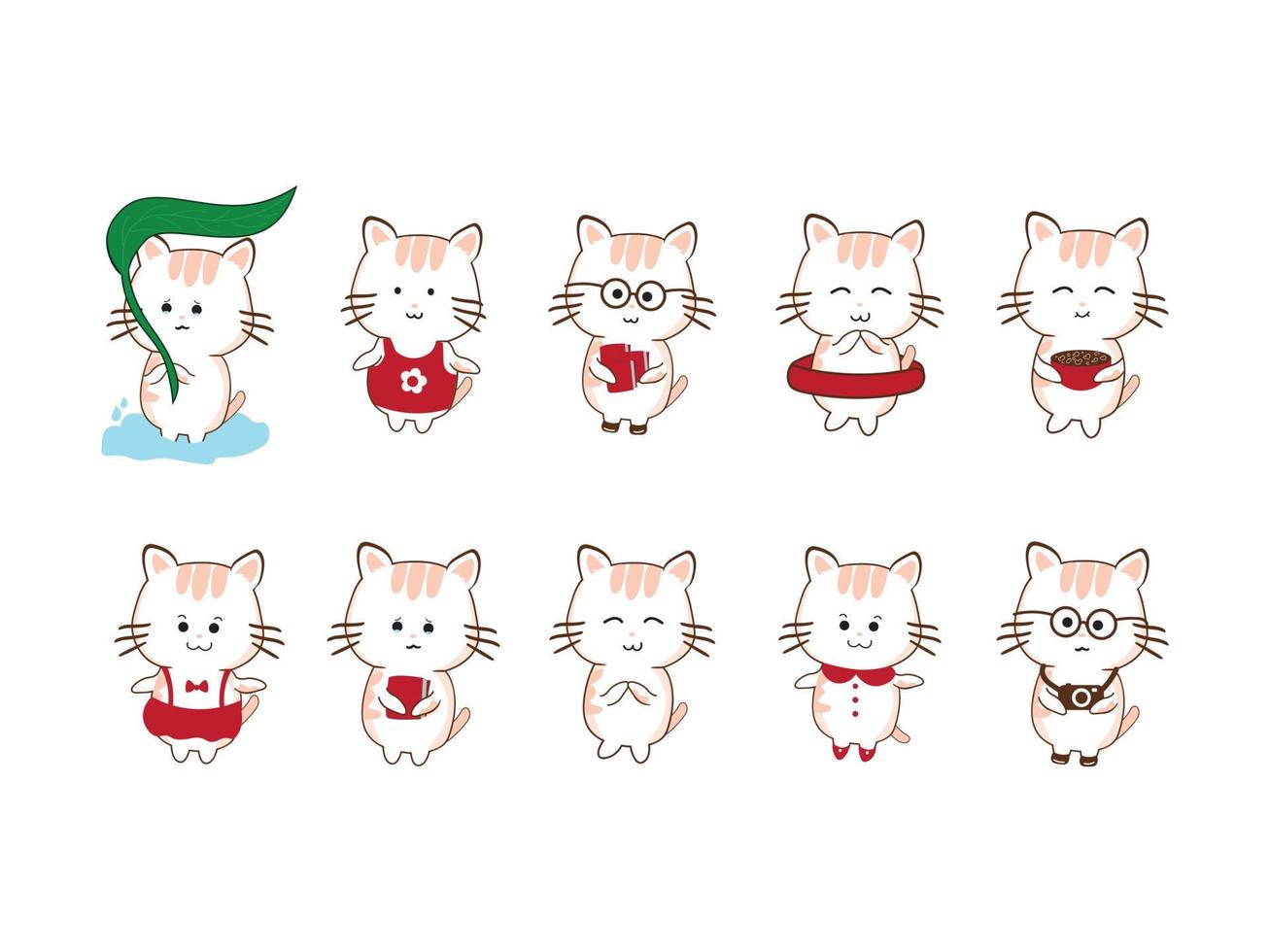 Vector cute cat character illustration concept