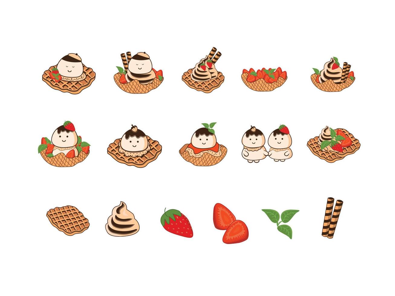 Vector character cute for food logo illustration concept