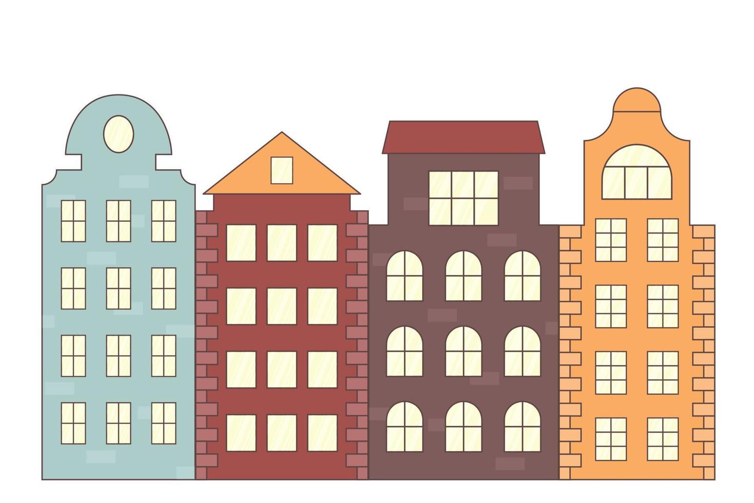 colorful modern houses vector