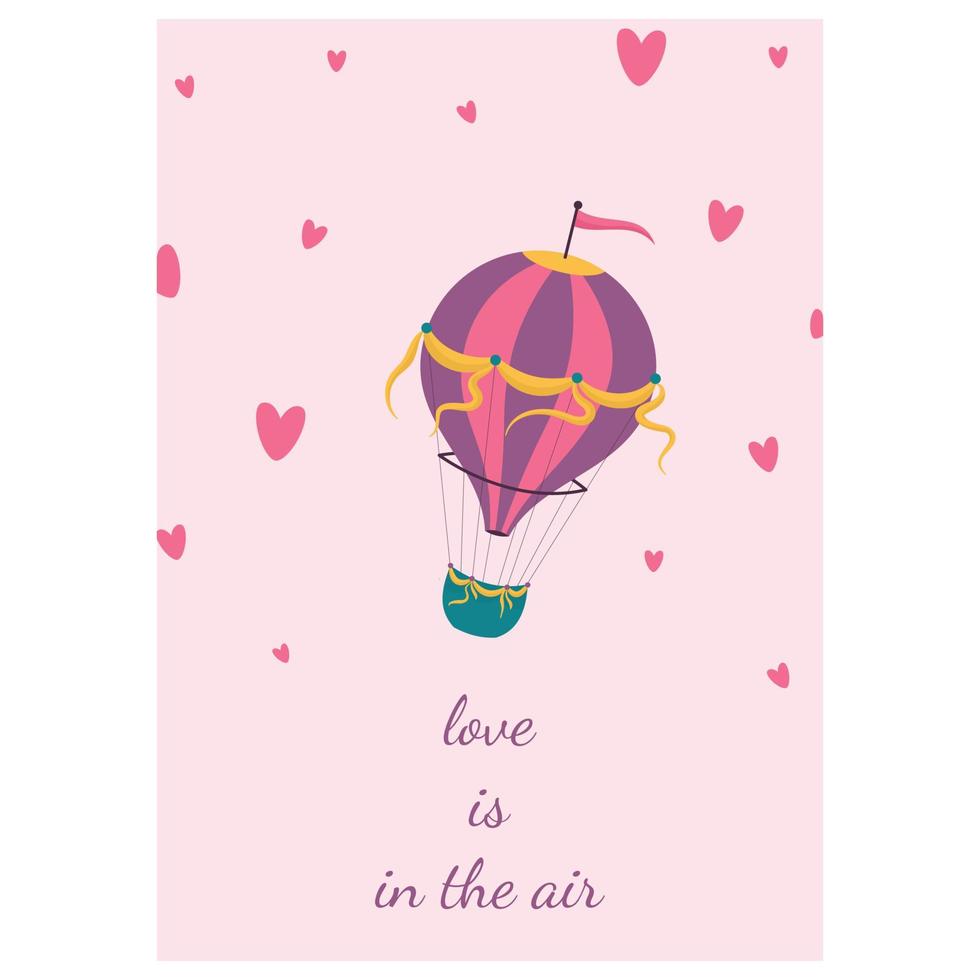 romantic card for valentines day vector
