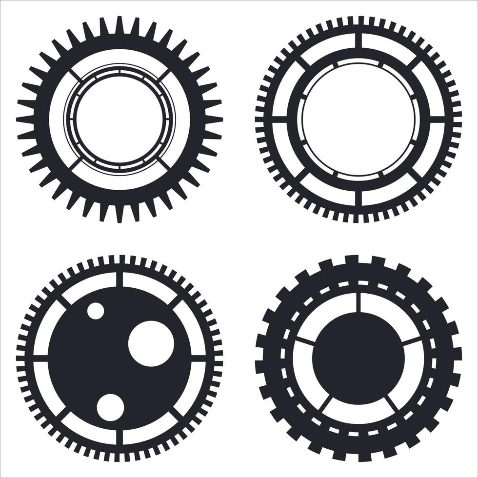 conjunto de ruedas dentadas y engranajes vector