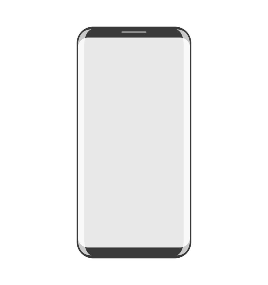 Smartphone Device Curved Display Vector Mockup Template