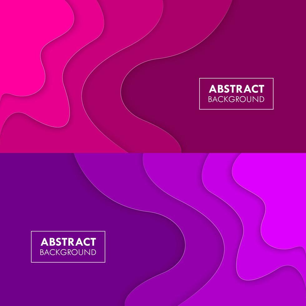 Colorful Wavy Paper Cut Abstract Background Set Vector Backdrop
