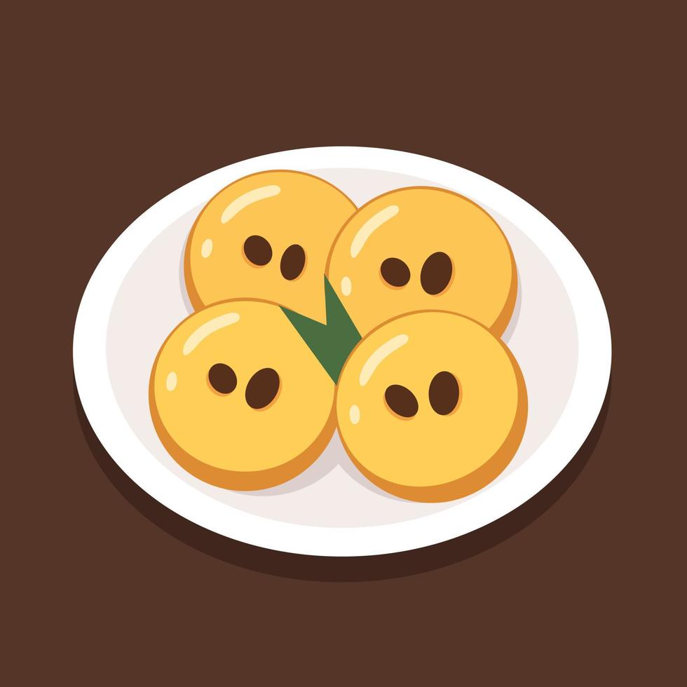 Kue lumpur Indonesian traditional dessert vector image