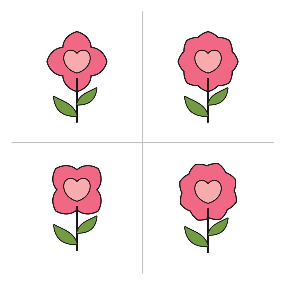 Pink Flower Icon, Isolated on White Background vector